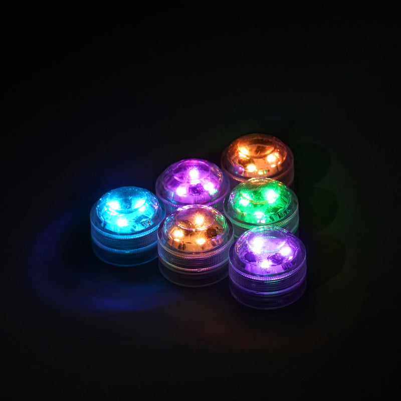 Mini Waterproof RGB LED Tea Lights with Remote Control (6pcs)