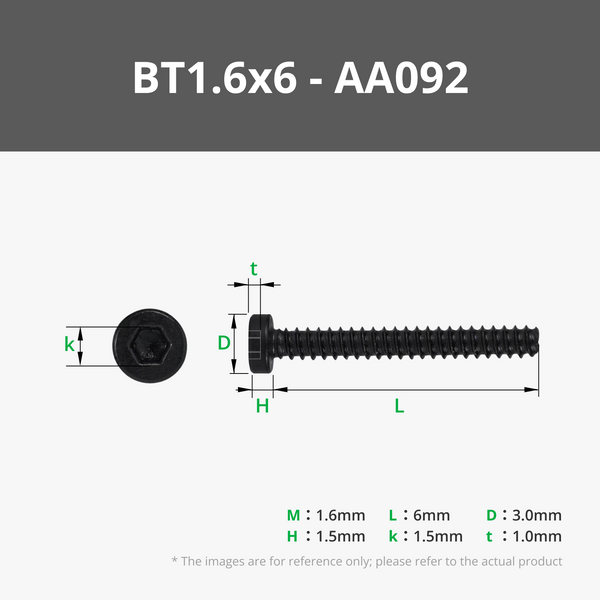 BT1.6 selbstschneidende Innensechskantschrauben (SHCS)