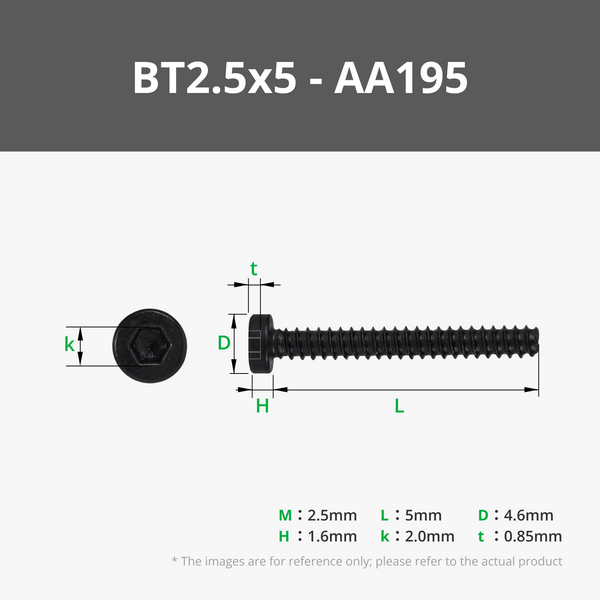 BT2.5 Socket Head Cap Self Tapping Screws (SHCS)