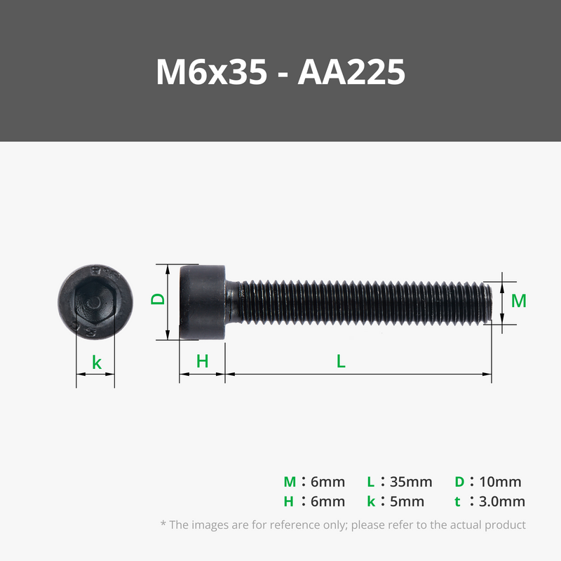 M6 Carbon Steel Socket Head Cap Machine Screws (SHCS)