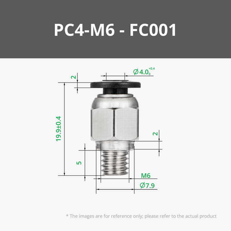 PC4-M6 Pneumatic Connector for PTFE Tube