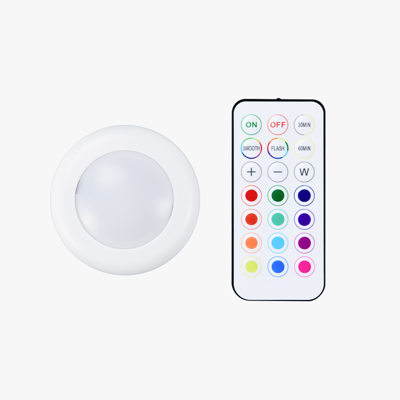 Remote Controlled 16-color RGBW Puck Lights