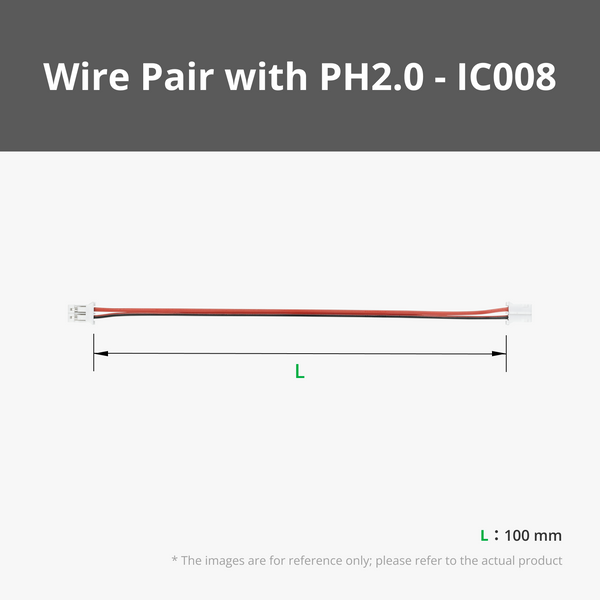 100-mm-Drahtpaar mit PH2.0 (2 Stück) – IC008